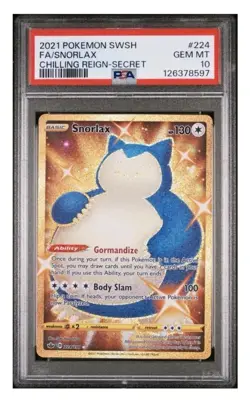 Pokemon TCG 2021 SWSH FA/Snorlax Chilling Reign Secret Card #224 PSA 10 Gem Mint - Image 1