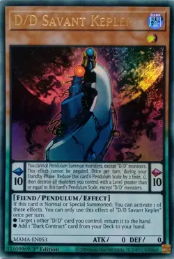 MAMA-EN053 D/D SAVANT KEPLER ULTRA RARE 1ST EDITION YuGiOh CARD - Image 1