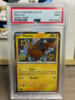 2024 POKEMON PAF EN-PALDEAN FATES #131 PIKACHU SHINY RARE PSA 9 - Image 3