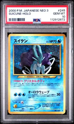 Pokemon Suicune Neo 3 Japanese Holo Rare #245 PSA 10 Gem Mint - Image 1