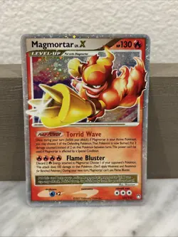RARE - Pokemon TCG Magmortar LV.X 123/123 Rare Holo Mysterious Treasures - Image 3