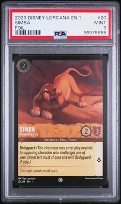 2023 DISNEY LORCANA EN 1-THE FIRST CHAPTER FOIL #20 SIMBA - PROTECTIVE CUB PSA 9 - Image 1