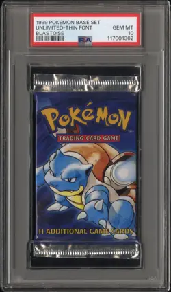 Pokemon Base Set Booster Pack Blastoise PSA 10 GEM MINT - Image 1