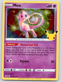 Mew 011/025 (LP) - Celebrations 25th Anniversary - Holo Rare - Pokemon TCG - Image 1