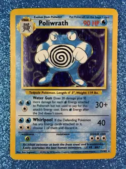 POLIWRATH - Base Set, Holo Rare, Unlimited, WOTC, No. 13/102 (Pokemon TCG, 1999) - Image 1