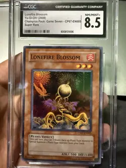 YUGIOH CP07-EN005 LONEFIRE BLOSSOM SUPER RARE HOLO FOIL CGC 8.5 NM-MT - Image 1