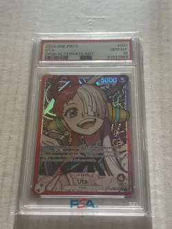 One Piece Wings Of The Captain Uta OP06-001 Leader Alt Art PSA 10 English - Image 1