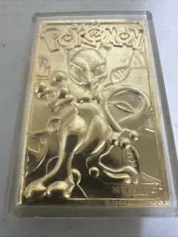 1999 MewTwo Pokemon 24K Gold Plated Trading card Limited Edition Burger King - Image 2
