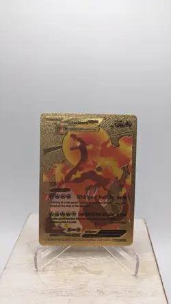 Nintendo Pokemon Charizard VMax Gold Foil Metal Fan Art Card LV.95 HP 586 - Image 1