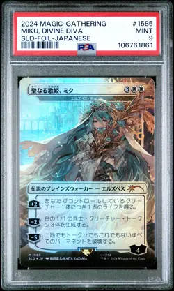 2024 MTG SECRET LAIR DROP FOIL-JPN #1585 MIKU, DIVINE DIVA PSA 9 - Image 1