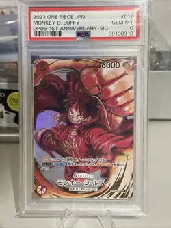 2023 ONE PIECE JPN. MONKEY D. LUFFY OP05 ST01-012 1ST ANNIVERSARY-SIG. PSA 10 - Image 3