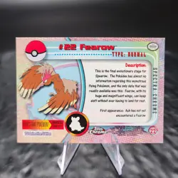Fearow #22 Topps Chrome Pokemon Card 2000 S1 Spectra Chrome TV Animation - Image 4