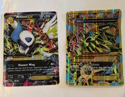 Pokemon TCG Primal Groudon-EX Holo Rare And Mega Absol Ex Oversized Cards - Image 1
