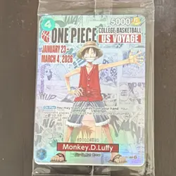 Bandai Namco One Piece CCG Monkey D. Luffy US Voyage Promo Holo Card - Image 1