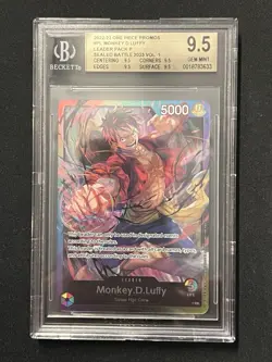 BGS 9.5 Gem Mint One Piece Card Game Monkey D Luffy L Sealed Battle Vol.2 - Image 1