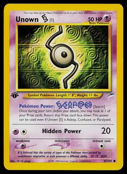 Pokemon Card Unown [S] 87/105 Neo Destiny 1st Edition - Image 1