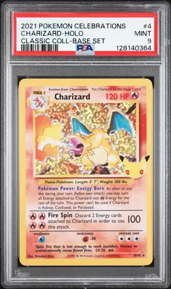 2021 POKEMON CELEBRATIONS CLASSIC COLL #4 CHARIZARD-HOLO PSA 9 - Image 1