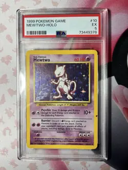 1999 Pokemon Game Mewtwo Holo Psa 5 10/102 #10 - Image 1