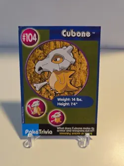 Pokemon Burger King PokeTrivia Non-perforated Cubone #104 - Image 1