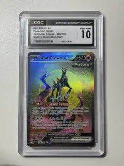 2024 Pokemon Temporal Forces Special Illustration Iron Crown ex 206/162 CGC 10 - Image 1