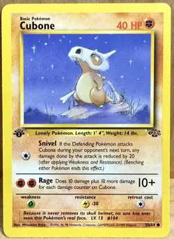 Cubone 50/64 Jungle Set 1st Edition 1999 Vintage Pokemon TCG - Image 1