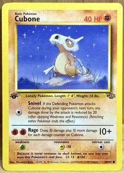 Cubone 50/64 Jungle Set 1st Edition 1999 Vintage Pokemon TCG - Image 1