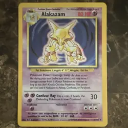 Pokemon TCG Alakazam Base Set 1/102 Holo Rare 1999 80 HP Stage 2 English - Image 1