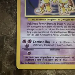 Pokemon TCG Alakazam Base Set 1/102 Holo Rare 1999 80 HP Stage 2 English - Image 5
