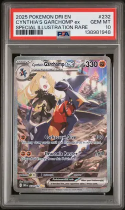 2025 POKEMON DRI EN-DESTINED RIVALS #232 CYNTHIA'S GARCHOMP EX PSA 10 - Image 1