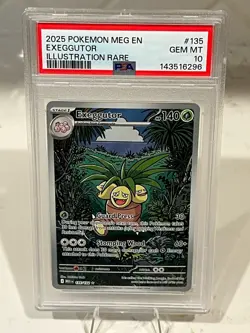 Pokemon TCG Exeggutor 135/132 Mega Evolution English Illustration Card PSA 10 - Image 1