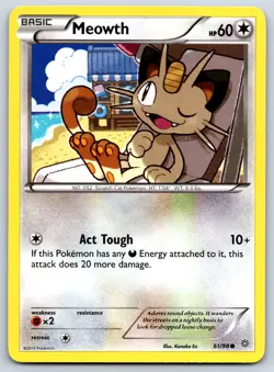 Meowth - XY Ancient Origins 61/98 Kanako Eo Pokemon Card NM - Image 1