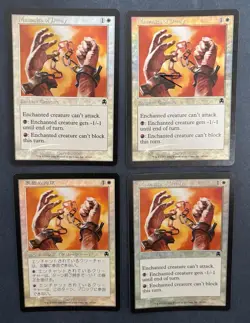 MTG 4X FOIL APOCALYPSE MANACLES OF DECAY NM JAPANESE + ENGLISH COMMON WHITE - Image 5