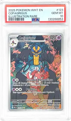 2025 Pokemon WHT EN Cofagrigus #123/086 IR PSA 10 GEM MT - Image 1