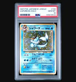 1997 Pokemon Japanese Jungle Vaporeon Holo #134 PSA 10 - Image 1