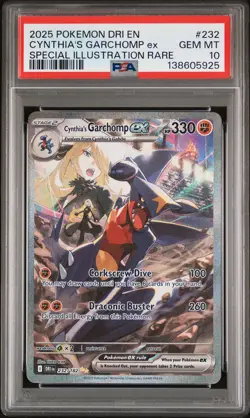 2025 POKEMON DRI EN-DESTINED RIVALS #232 CYNTHIA'S GARCHOMP EX PSA 10 - Image 1