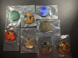 (8) Pokemon Official TCG Tokens Coins Lot of (8) NO DUPLICATES Sparkle, Gold - Image 1
