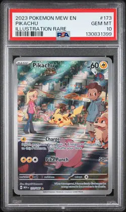 2023 POKEMON MEW EN-151 ILLUSTRATION RARE #173 PIKACHU PSA 10 - Image 1