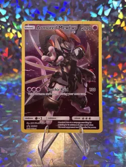 Pokemon TCG Armored Mewtwo Holo 2019 Black Star Promo SM228 DAMAGED - Image 1