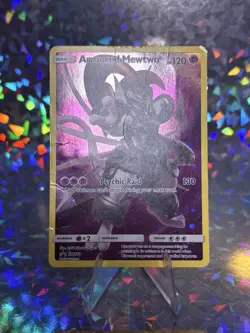 Pokemon TCG Armored Mewtwo Holo 2019 Black Star Promo SM228 DAMAGED - Image 2