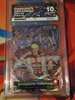 One Piece Donquixote Doflamingo AA Leader Pos Blk Label Op04-019 Ace 10 GEM MINT - Image 1