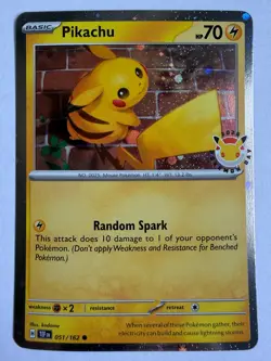 Pokemon TCG 2026 Pokemon Day 051/162 Pikachu Stamped Promo - Image 1
