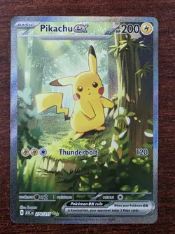 Pokemon Pikachu EX Holo Basic Thunderbolt 120 Card 276/217 ASC HP 200 - CLEAN - Image 3