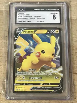 CGC 8 NM/MINT Pikachu V SWSH061 HOLO Black Star PROMO Pokemon TCG Shining Fates - Image 1