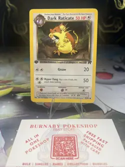 Dark Raticate 51/82 Team Rocket 1st Edition Common WOTC Pokemon Card Vintage - Image 1