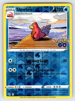 Slowbro 020/078 022 Pokemon GO Pokemon Card TCG Reverse Holo Uncommon - Nm/Vlp - Image 1