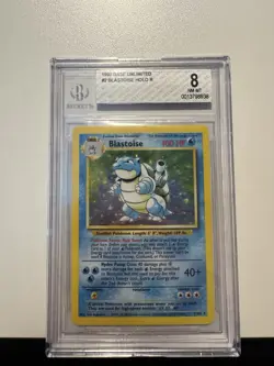 #2 Blastoise Holo Rare Card | 1999 Pokemon Base Set Unlimited | BGS 8 NM-MT - Image 1