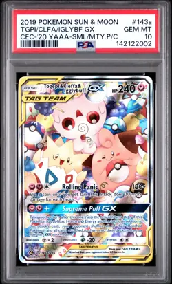 PSA 10 TOGEPI & CLEFFA & IGGLYBUFF GX 143a/236 FULL ART PROMO ALT ART POKEMON 😍 - Image 1