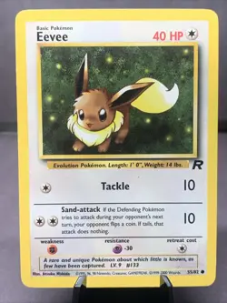 Pokemon TCG Eevee #55/82 Team Rocket Regular 2000 WOTC VTG LP - Image 1