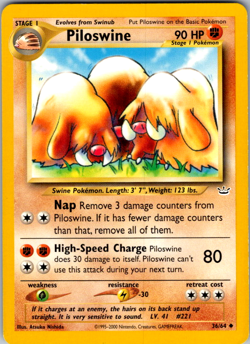 Piloswine - 36/64 Neo Revelation - Pokemon TCG - 2001 - Image 1