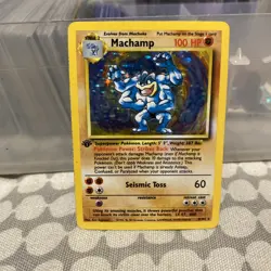 Pokemon TCG Machamp Holo Rare 1st Edition Base Set 8/102 - Image 1